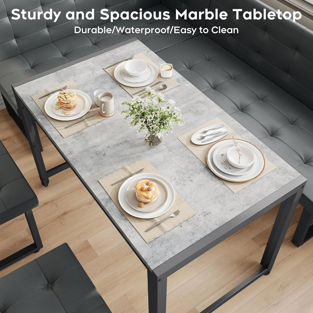 Yechen 5-Piece Modern Dining Table Set – Space-Saving Rectangular Kitchen Table with 4 Chairs for Small Spaces, Apartments, and Breakfast Nooks