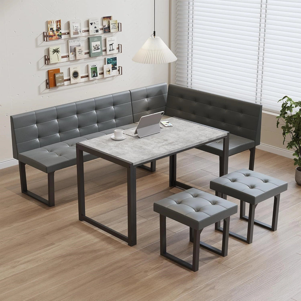 Yechen 5-Piece Modern Dining Table Set – Space-Saving Rectangular Kitchen Table with 4 Chairs for Small Spaces, Apartments, and Breakfast Nooks