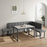 Yechen 5-Piece Modern Dining Table Set – Space-Saving Rectangular Kitchen Table with 4 Chairs for Small Spaces, Apartments, and Breakfast Nooks