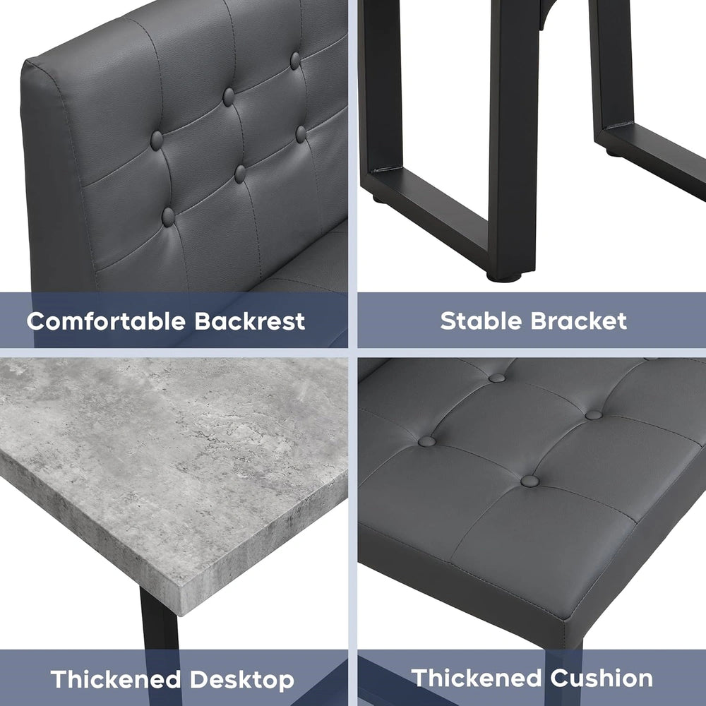 Yechen 5-Piece Modern Dining Table Set – Space-Saving Rectangular Kitchen Table with 4 Chairs for Small Spaces, Apartments, and Breakfast Nooks