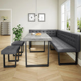 Yechen 5-Piece Modern Dining Table Set – Space-Saving Rectangular Kitchen Table with 4 Chairs for Small Spaces, Apartments, and Breakfast Nooks