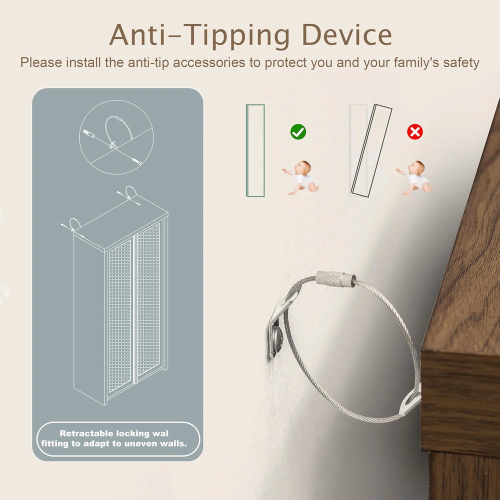 Yechen 67" Tall Kitchen Pantry Cabinet, Rattan Storage Cabinet with Solid Wood Integrated Handleand Adjustable Shelves, Cupboard with Doors for Livingroom,Dining Room, Dark Walnut