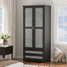 Yechen 71" Modern Armoire Wardrobe Closet with 2 Drawers & Hanging Rod