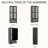 Yechen 71" Modern Armoire Wardrobe Closet with 2 Drawers & Hanging Rod