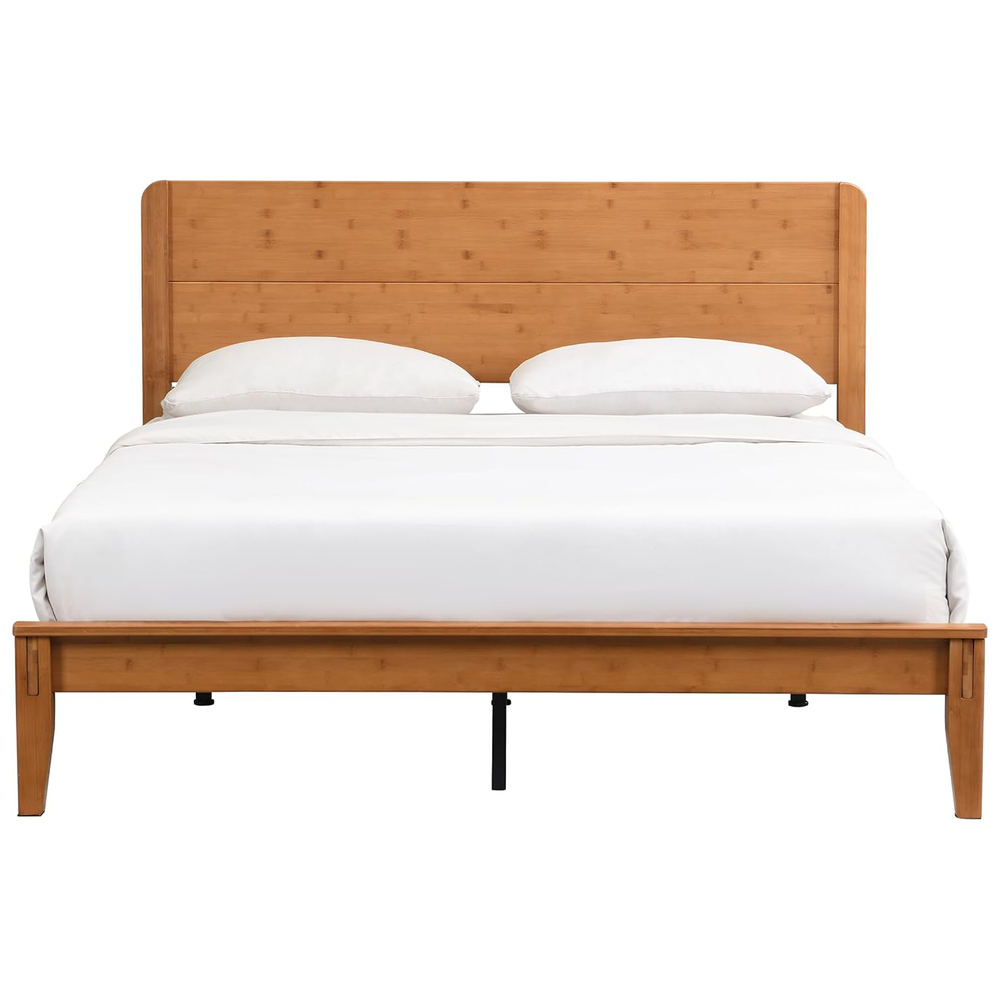 Yechen Bamboo Bed Frame | Japandi Platform Bed, 1000lbs, No Box Spring
