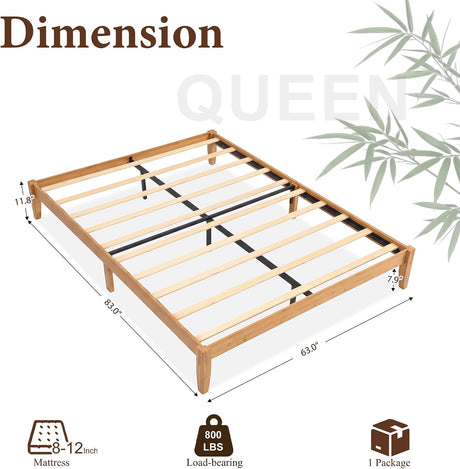 Yechen Bamboo Platform Bed Frame, Queen & King2