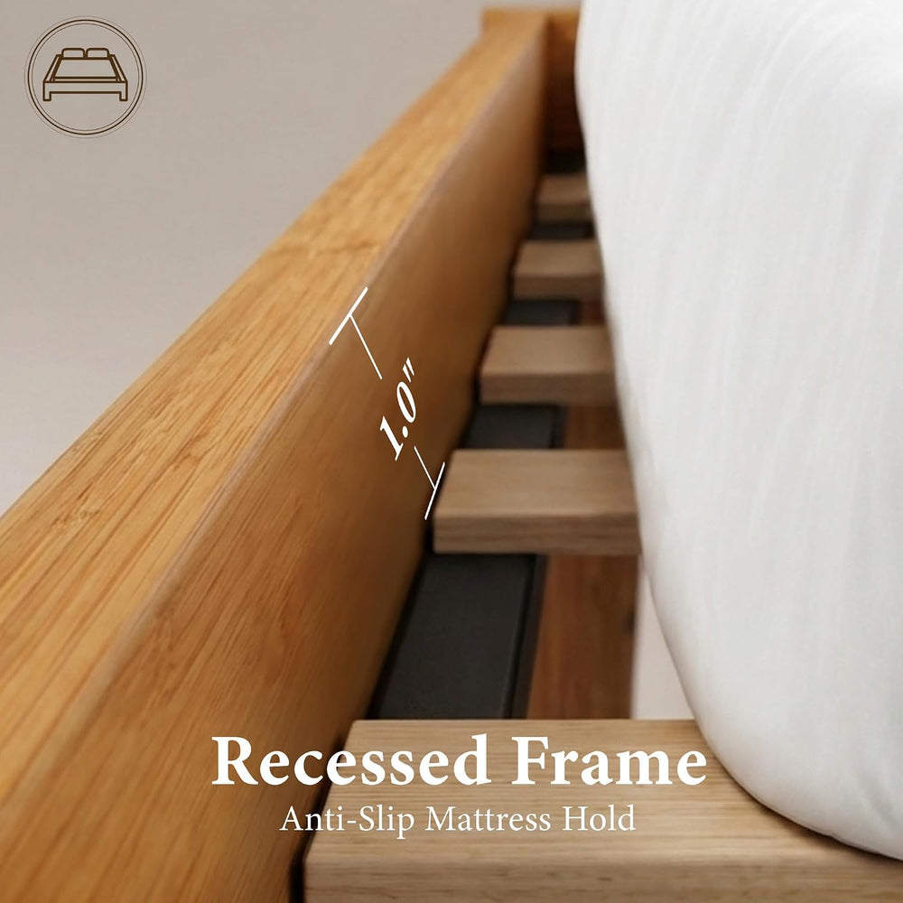 Yechen Bamboo Platform Bed Frame, Queen & King6