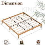 Yechen Bamboo Platform Bed Frame, Queen & King 11