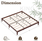 Yechen Bamboo Platform Bed Frame, Queen & King walnut 10