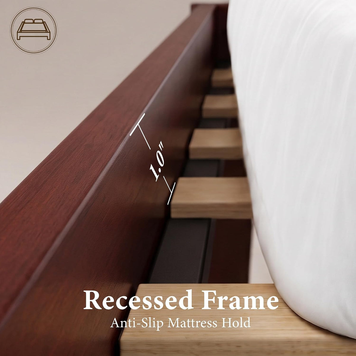 Yechen Bamboo Platform Bed Frame, Queen & King walnut 6