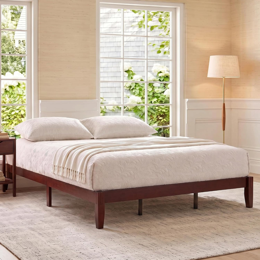 Yechen Bamboo Platform Bed Frame, Queen & King walnut 9
