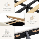 Yechen Cloud Boucle Bed Frame | Wavy Headboard | Full & Queen | No Box Spring | Beige 11