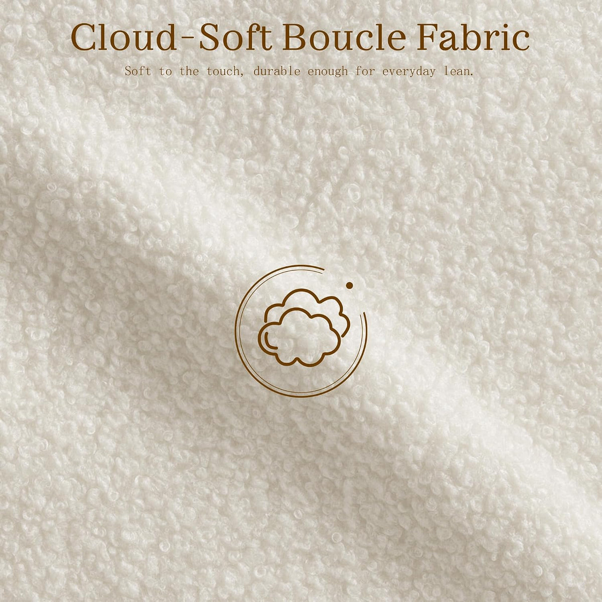 Yechen Cloud Boucle Bed Frame | Wavy Headboard | Full & Queen | No Box Spring | Beige 3