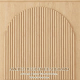 Yechen Modern Arched Reeded Wood Bed | 2 Storage Drawers | Natural Oak