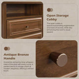 Yechen White Nightstand with Hidden Drawer, 2-Drawer Nightstand – Sturdy Wood Bedroom End Table with Storage, Modern Furniture for Bedroom Organization