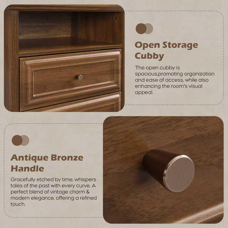 Yechen White Nightstand with Hidden Drawer, 2-Drawer Nightstand – Sturdy Wood Bedroom End Table with Storage, Modern Furniture for Bedroom Organization