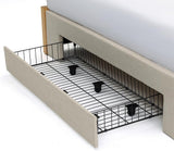 Yechen Queen Bed Frame with Storage | 3-Drawer Linen Platform Bed, Noise-Free Slats, Beige