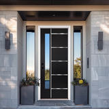 36" x 80" Fiberglass Modern Textured Entry Door – Black-09 | Left & Right Hand Inswing
