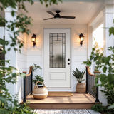 36" x 80" Smooth White Fiberglass Entry Door – 3/4 View Frosted Privacy Glass | Left & Right Hand Inswing
