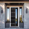 36" x 80" Fiberglass Modern Textured Entry Door – Black-09 | Left & Right Hand Inswing