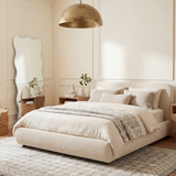 Premium Upholstered Platform Bed Frame with 6.3" Padded Headboard