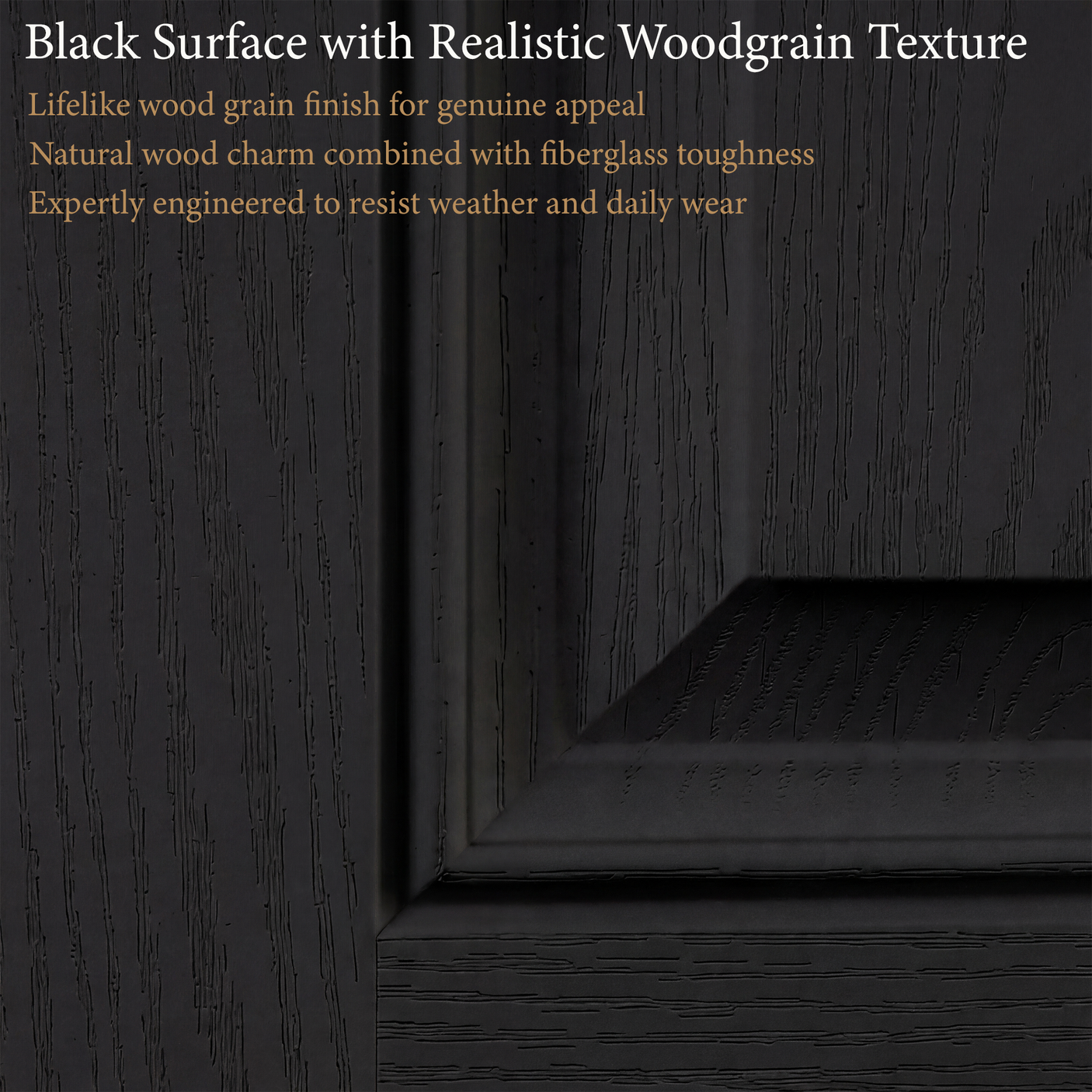 [out of stock]36" x 80" Smooth Black Fiberglass Entry Door – 3/4 View Frosted Privacy Glass | Left & Right Hand Inswing