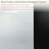 36" x 80" Black Fiberglass Entry Door – 3-Lite Frosted Glass, Prehung with Vinyl Frame & Brickmould
