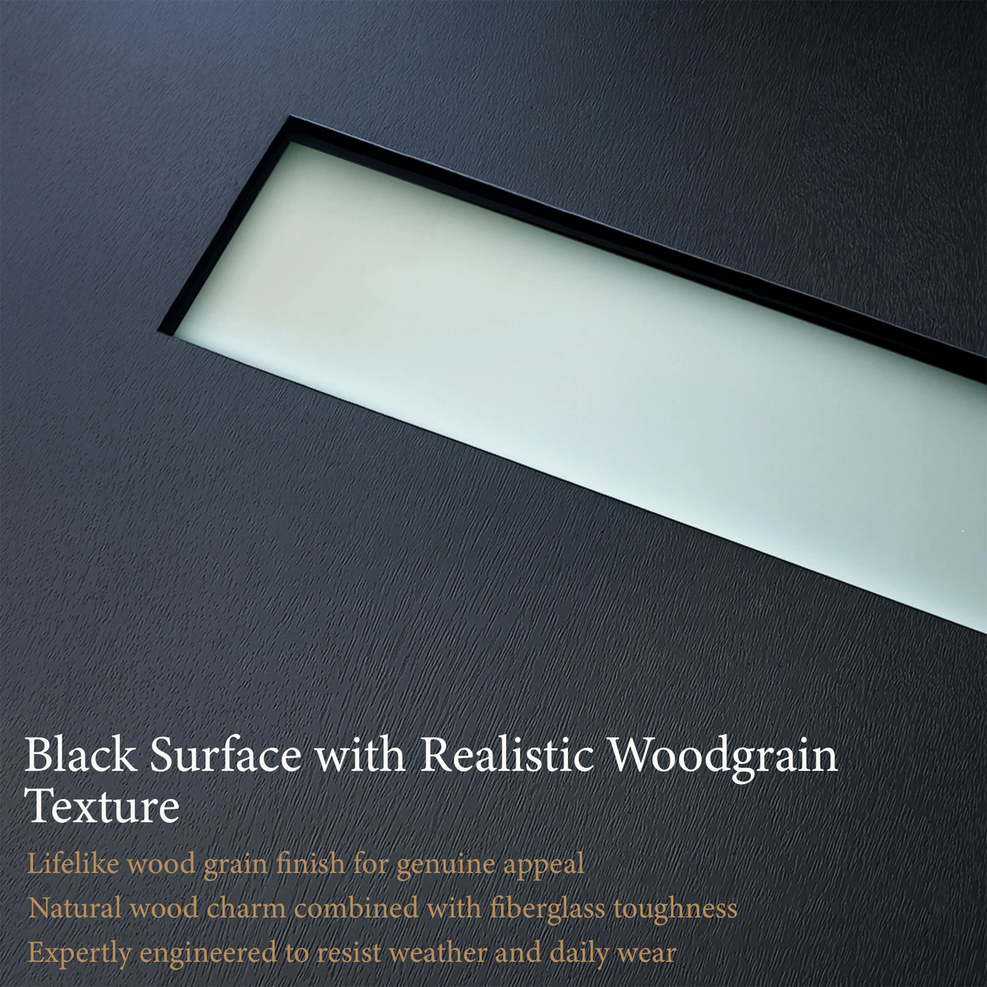 36" x 80" Fiberglass Exterior Door | Black Smooth Finish | Frosted Glass | Right Hand Inswing
