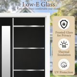 36" x 80" Fiberglass Modern Textured Entry Door – Black-09 | Left & Right Hand Inswing