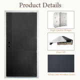 36" x 80" Black Solid Wood Entry Door | Left or Right Hand Inswing | Modern Exterior Front Door with Pre-Primed Frame