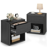 Large Modern Nightstand with Small Built-in Drawers