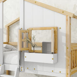 Twin over Twin House Bunk Bed with Roof