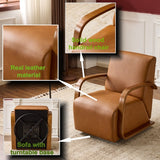 Wood Armrest Single Swivel Sofa Chair