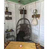 Luxurious Outdoor Egg Hanging Chair with Stand - All-Weather Rattan Swing for Patio & Bedroom