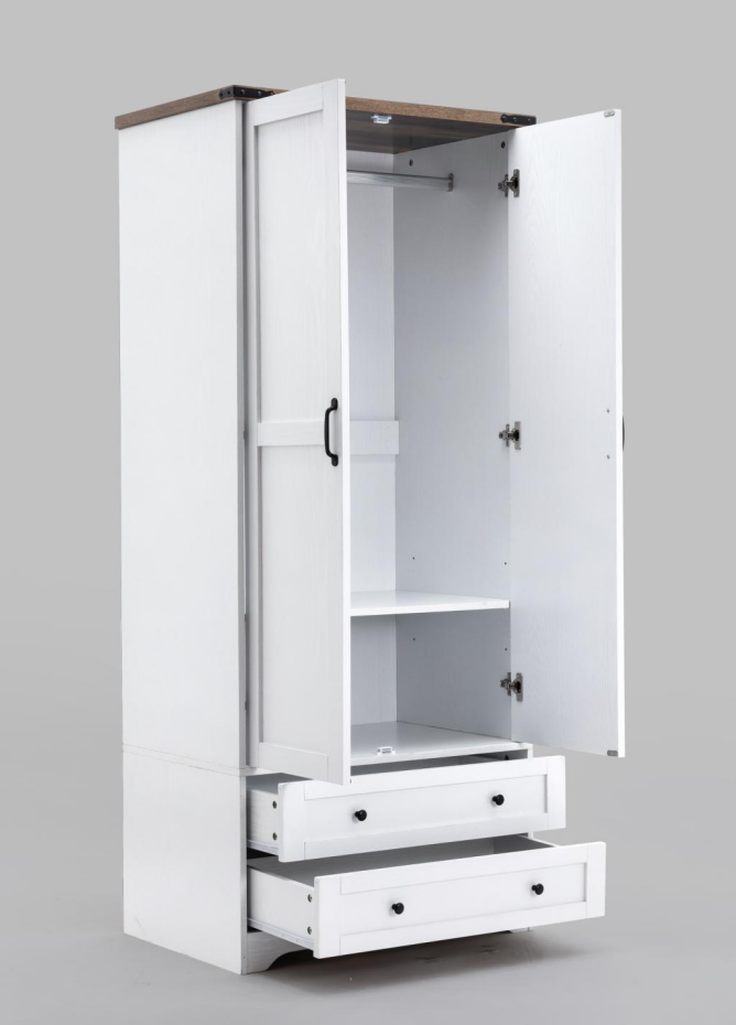 71" Modern Wooden Armoire Wardrobe Closet with Drawers & Shelves