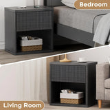 Large Modern Nightstand with Small Built-in Drawers