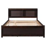 Twin Size Trundle Bed with Bookcase for Kids