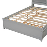 Twin Size Trundle Bed with Bookcase for Kids