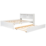 Twin Size Trundle Bed with Bookcase for Kids