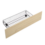 Boho Rattan Queen Beds Frame with Charging Station Headboard