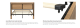 Rattan Boho Bed Frame with Headboard | Full Queen King | Natural Walnut Platform Bed