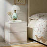 Nightstand with 2 Push to Open Drawers & Hidden Compartment | 22'' Curved Bedside Table | Mid-Century Modern