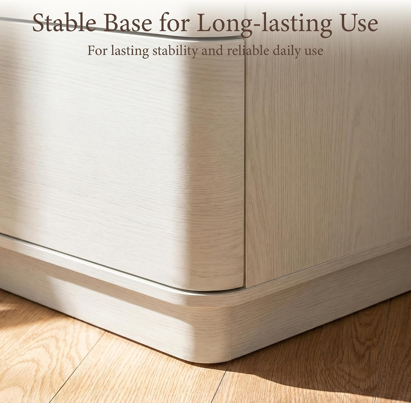 Nightstand with 2 Push to Open Drawers & Hidden Compartment | 22'' Curved Bedside Table | Mid-Century Modern