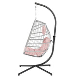 Luxurious Outdoor Egg Hanging Chair with Stand - All-Weather Rattan Swing for Patio & Bedroom