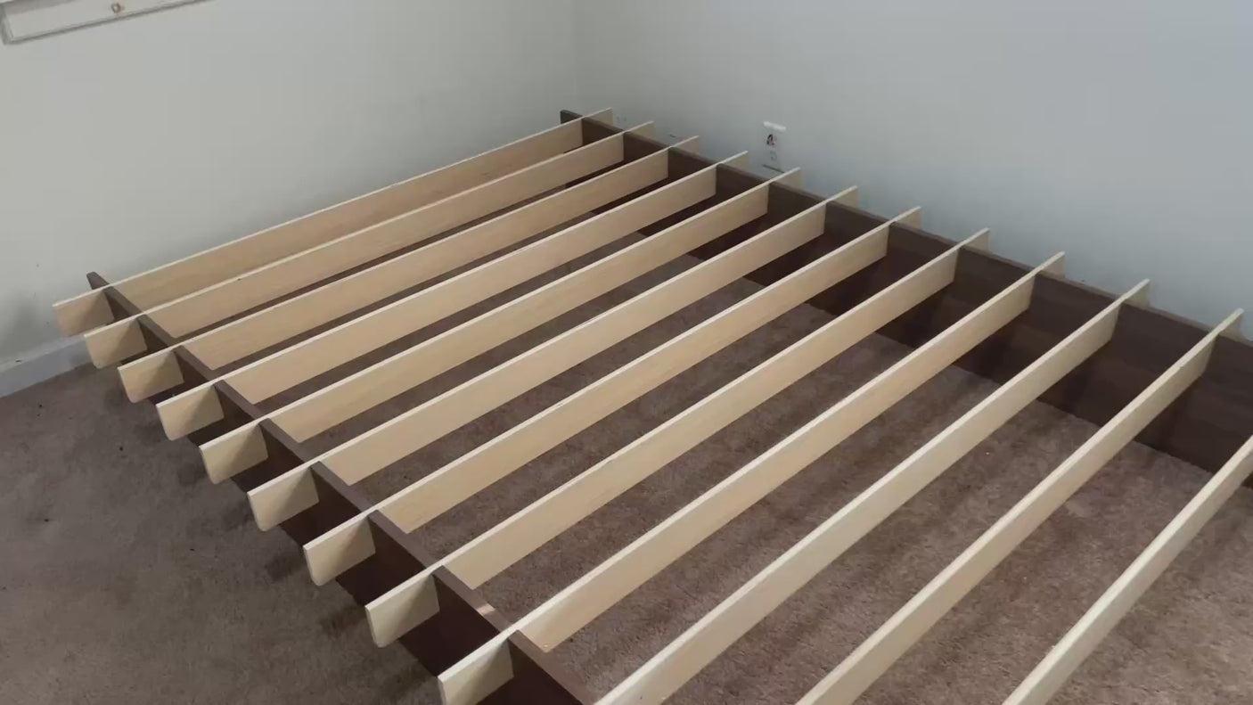 Yechen Solid Oak Platform Bed Frame | Dovetail & Mortise Tenon Joinery, Wooden Slats, No Box Spring Needed