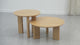 Nesting Coffee Table Set of 2 – Wood Veneer & Faux Marble | Round Mid Century Modern Center Table | Yechen Home