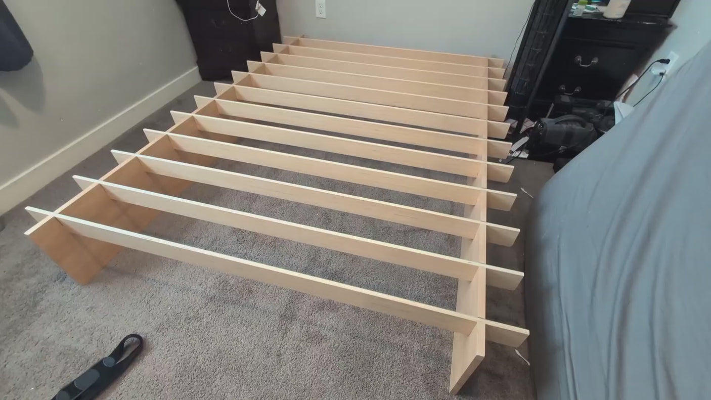 100% Solid Wood Platform Bed Frame | Queen & King | 3-Min Tool-Free Assembly