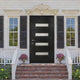 YECHEN 36" x 80" Fiberglass Pre-Hung Front Door, Contemporary Black Entry Door with Frosted Privacy Glass (Left/Right Hand Inswing)