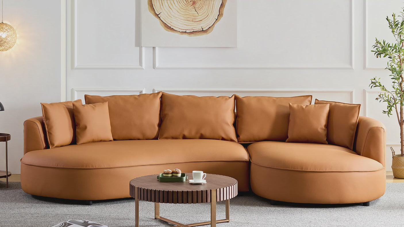 Mareno Leather Sectional Sofa