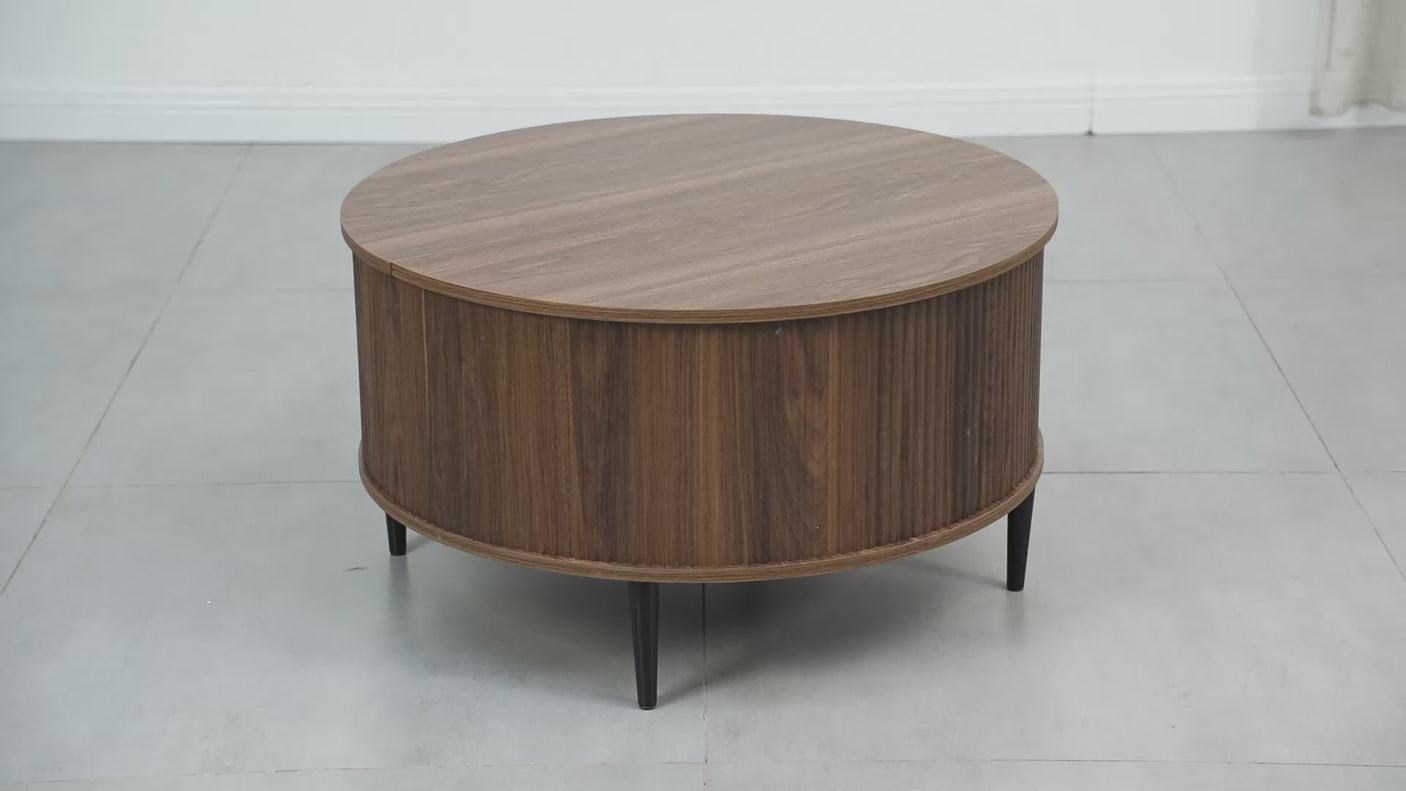 31.5" Round Coffee Table with Storage